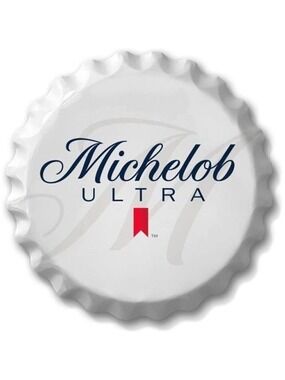Michelob Ultra Beer Metal Bottle Cap Sign Garage Shop Bar Man Cave Outdoor LARGE